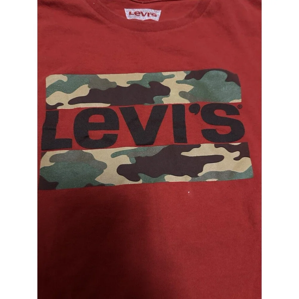 Levi's‎ Camouflage Graphic Red Short Sleeve T Shirt Size XL